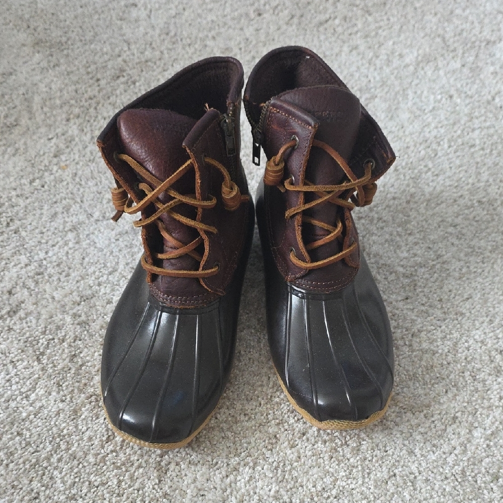 Sperry Women's Dark Brown and Black Duck Boots